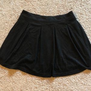 Black, Soft, lined, knit pleated skirt
